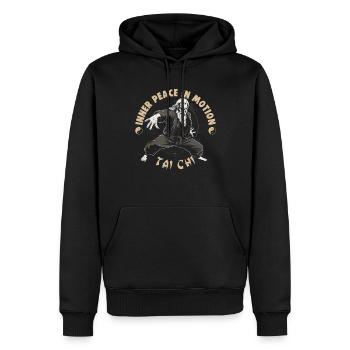 Tai Chi Design Inner Peace in Motion Taijiquan - Männer Premium Bio Hoodie - Schwarz - Vorne - Nico (187cm)