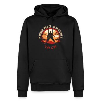 Tai Chi Design Inner Peace in Motion Taijiquan - Männer Premium Bio Hoodie - Schwarz - Vorne - Nico (187cm)