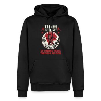 Le Tai Chi est l’art de trouver la paix Le Taijiquan - Sweat à capuche Premium bio Homme - noir - Devant - Nico (187cm)
