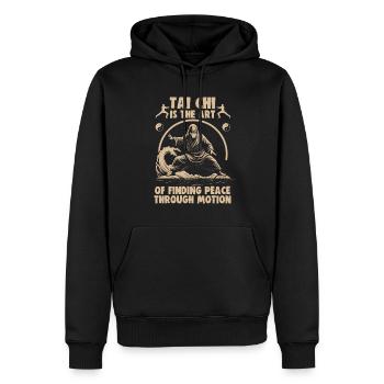 Le Tai Chi est l’art de trouver la paix Le Taijiquan - Sweat à capuche Premium bio Homme - noir - Devant - Nico (187cm)