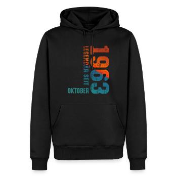 Since Oktober 1963 Year 1963 Retro Vintage 1963 - Männer Premium Bio Hoodie - Schwarz - Vorne - Nico (187cm)