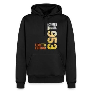 Since 1953 October Year 1953 Retro Vintage 1953 - Männer Premium Bio Hoodie - Schwarz - Vorne - Nico (187cm)
