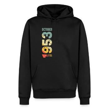 Retro October 1953 Year 1953 Retro Vintage 1953 - Männer Premium Bio Hoodie - Schwarz - Vorne - Nico (187cm)