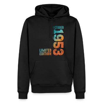 Retro Since October 1953 Retro Vintage 1953 - Männer Premium Bio Hoodie - Schwarz - Vorne - Nico (187cm)