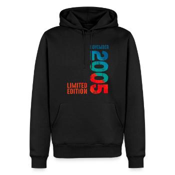 Since November 2005 Year 2005 Retro Vintage 2005 - Männer Premium Bio Hoodie - Schwarz - Vorne - Nico (187cm)