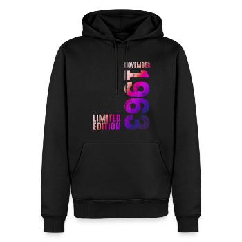 Edition Limitée Novembre 1963 Légendaire depuis - Sweat à capuche Premium bio Homme - noir - Devant - Nico (187cm)