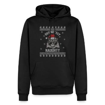 Naughty Cat Funny Christmas Santa Ugly Christmas - Männer Premium Bio Hoodie - Schwarz - Vorne - Nico (187cm)