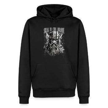 Skal to the brave Wikinger Kultur - Männer Premium Bio Hoodie - Schwarz - Vorne - Nico (187cm)