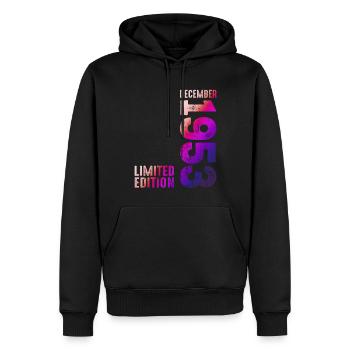 Depuis Décembre 1953 Année 1953 Rétro Millésime 1953 - Sweat à capuche Premium bio Homme - noir - Devant - Nico (187cm)