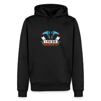 Friseurin Barber Frisörin Friseursalon - Männer Premium Bio Hoodie - Schwarz - Vorne - Nico (187cm)