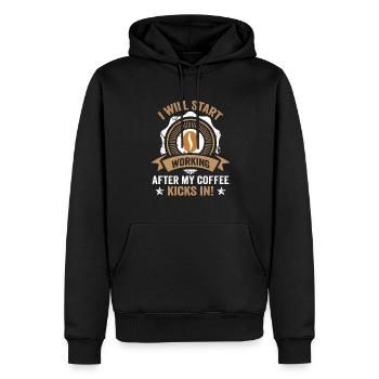 Ich Mag Kaffee Geschenkideen Kaffeeliebhaber - Männer Premium Bio Hoodie - Schwarz - Vorne - Nico (187cm)