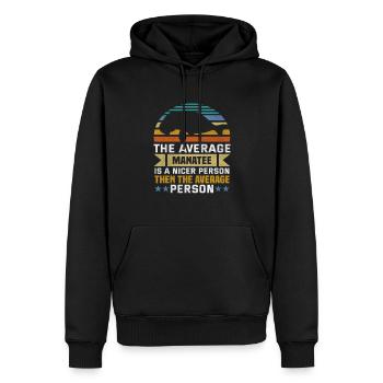 Le lamantin moyen est une personne plus gentille Lamantins - Sweat à capuche Premium bio Homme - noir - Devant - Nico (187cm)