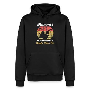 Batteur dans un groupe | Batteur, Musicien - Sweat à capuche Premium bio Homme - noir - Devant - Nico (187cm)