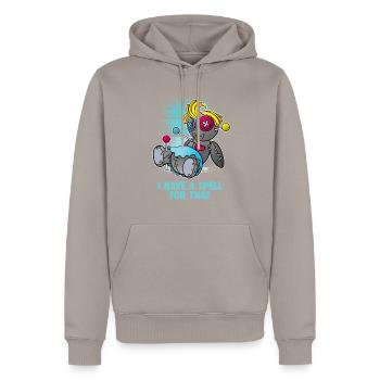 Magische Dunkle Kunst Okkulte Hexen Designs - Männer Premium Bio Hoodie - Taupe - Vorne - Nico (187cm)