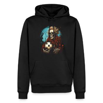 Sensenmann und ein Fußball - Männer Premium Bio Hoodie - Schwarz - Vorne - Nico (187cm)