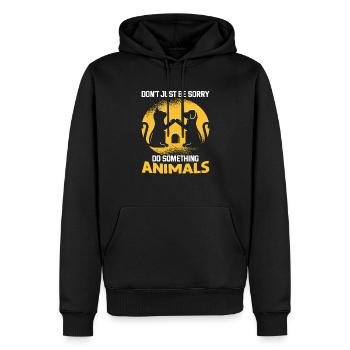 Hunderettungs Designs Für Tierrechtsaktivisten - Männer Premium Bio Hoodie - Schwarz - Vorne - Nico (187cm)