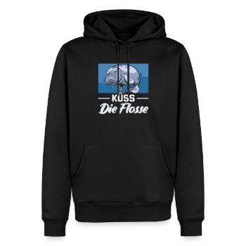 Cold Nose Warm Heart Manatee mollige Seekuh - Männer Premium Bio Hoodie - Schwarz - Vorne - Nico (187cm)