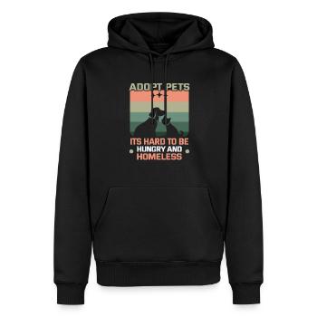 Hunderettung designs Für Tierrechtsaktivisten - Männer Premium Bio Hoodie - Schwarz - Vorne - Nico (187cm)