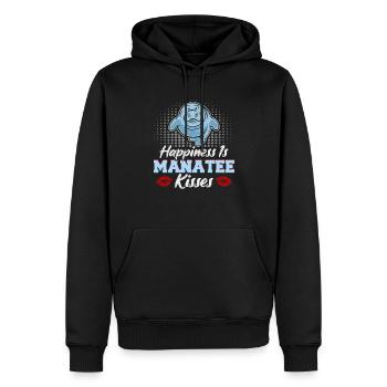 Cold Nose Warm Heart Manatee mollige Seekuh - Männer Premium Bio Hoodie - Schwarz - Vorne - Nico (187cm)