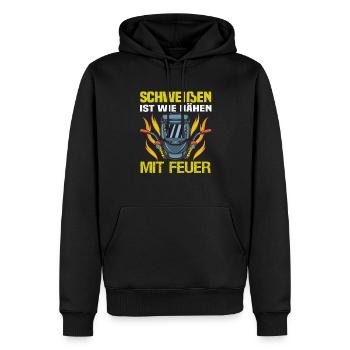 Soudeur Dire Design pour les métallurgistes - Sweat à capuche Premium bio Homme - noir - Devant - Nico (187cm)