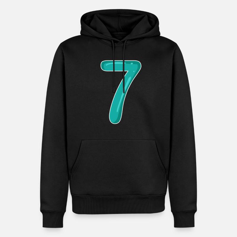 7 - Sept - Sweat à capuche Premium bio Homme - noir