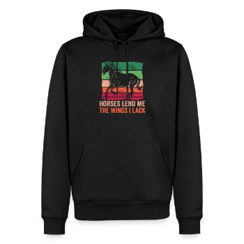 Reiter und Reitsport Design für Pferdeliebhaber - Männer Premium Bio Hoodie - Schwarz - Vorne - Nico (187cm)