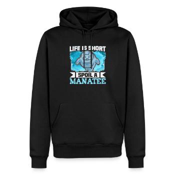 Cold Nose Warm Heart Manatee mollige Seekuh - Männer Premium Bio Hoodie - Schwarz - Vorne - Nico (187cm)