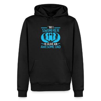 Schwimmer Vatertag Schwimmlehrer Bademeister - Männer Premium Bio Hoodie - Schwarz - Vorne - Nico (187cm)