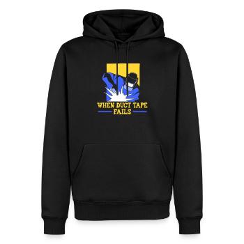 Soudeur Dire Design pour les métallurgistes - Sweat à capuche Premium bio Homme - noir - Devant - Nico (187cm)