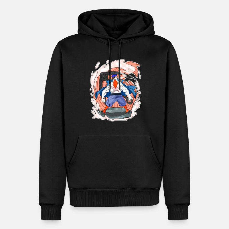Möwe - Männer Premium Bio Hoodie - Schwarz