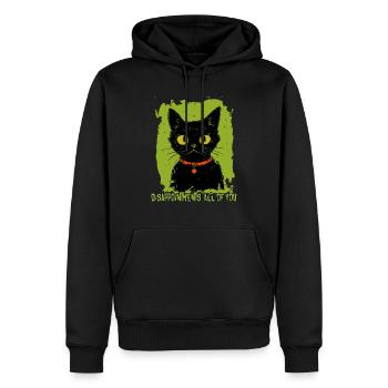 Déceptions, vous tous, le chat qui juge - Sweat à capuche Premium bio Homme - noir - Devant - Nico (187cm)