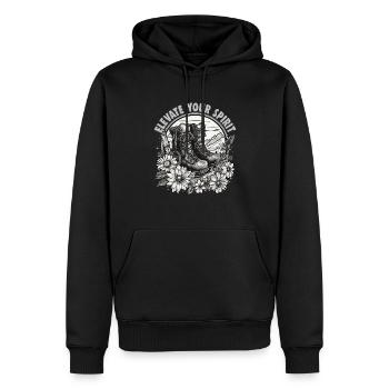 Conception de randonneurs pour les alpinistes et les grimpeurs - Sweat à capuche Premium bio Homme - noir - Devant - Nico (187cm)