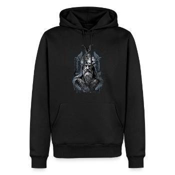Albanischer Skanderbeg Kosovo Designs für Albaner - Männer Premium Bio Hoodie - Schwarz - Vorne - Nico (187cm)