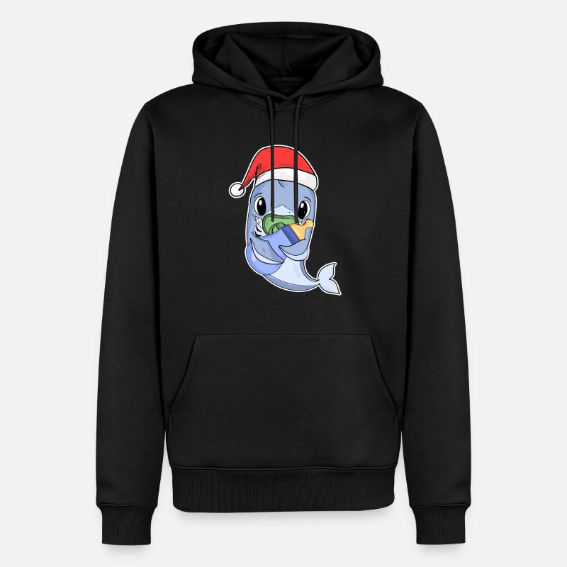 Requin bébé Noël - Sweat à capuche Premium bio Homme - noir