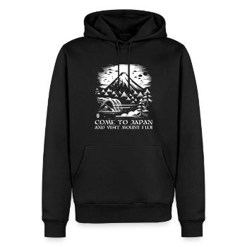 Besuche den Berg Fuji - Komm nach Japan - Männer Premium Bio Hoodie - Schwarz - Vorne - Nico (187cm)