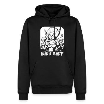 Für Weebs: Grüße an Manga- und Anime-Liebhaber - Männer Premium Bio Hoodie - Schwarz - Vorne - Nico (187cm)
