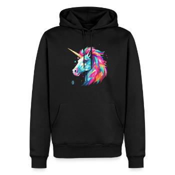 Einhorn im Glas Stil - Männer Premium Bio Hoodie - Schwarz - Vorne - Nico (187cm)