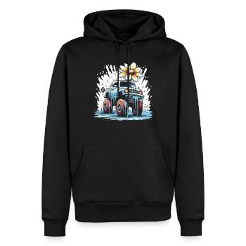 Un monster truck coloré flower power - Sweat à capuche Premium bio Homme - noir - Devant - Nico (187cm)