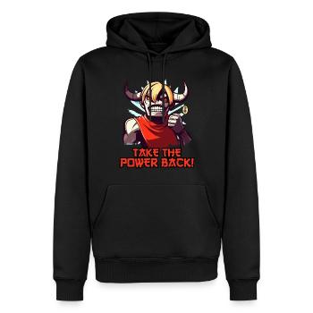 Hole Dir die Macht zurück! Ein Anime Minotaurus - Männer Premium Bio Hoodie - Schwarz - Vorne - Nico (187cm)