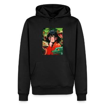 Filles d’anime et serpents - Sweat à capuche Premium bio Homme - noir - Devant - Nico (187cm)