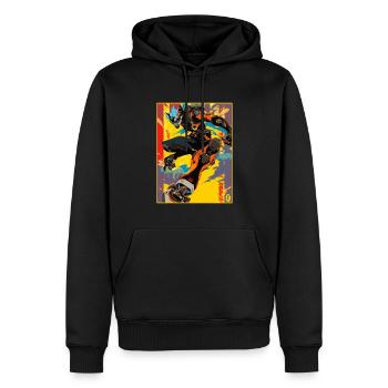 Graffiti Anime Manga Mecha Bot - Männer Premium Bio Hoodie - Schwarz - Vorne - Nico (187cm)