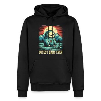 Le bébé le plus mignon de tous les temps - Sweat à capuche Premium bio Homme - noir - Devant - Nico (187cm)