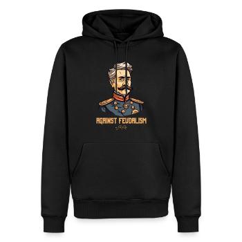 Aristokraten Porträt, gegen Feudalismus - Männer Premium Bio Hoodie - Schwarz - Vorne - Nico (187cm)
