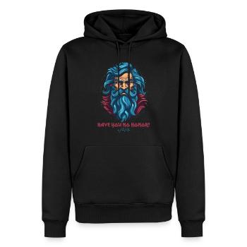 N’as-tu pas d’honneur, ô dieu grec - Sweat à capuche Premium bio Homme - noir - Devant - Nico (187cm)