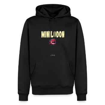 Minilodon: Der winzige Monster Megalodon Hai - Männer Premium Bio Hoodie - Schwarz - Vorne - Nico (187cm)