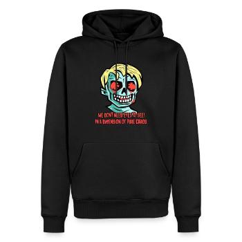 Seeing without eyes, a dimension of pure chaos - Men’s Premium Organic Hoodie - black - Front - Nico (187cm)