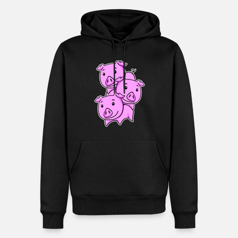 Cochons Cochon Cochon - Sweat à capuche Premium bio Homme - noir