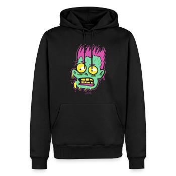 Cartoon Pop Art : si effrayant, un zombie - Sweat à capuche Premium bio Homme - noir - Devant - Nico (187cm)