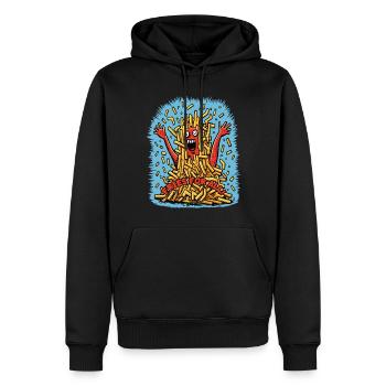 Des frites pour tous - Sweat à capuche Premium bio Homme - noir - Devant - Nico (187cm)