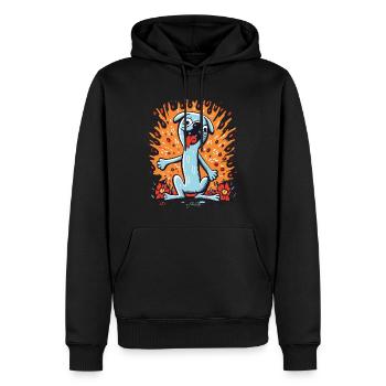 Dessin animé Pop Art Flower Dog - Sweat à capuche Premium bio Homme - noir - Devant - Nico (187cm)